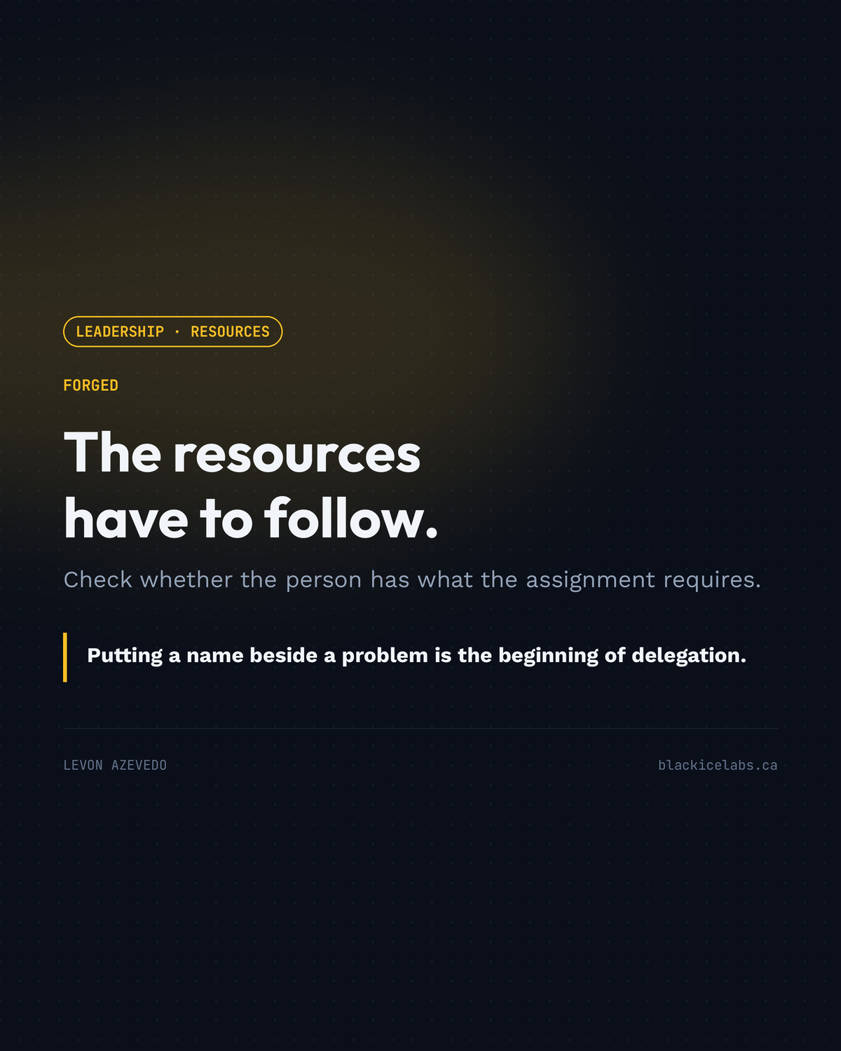 Forged: The resources have to follow.